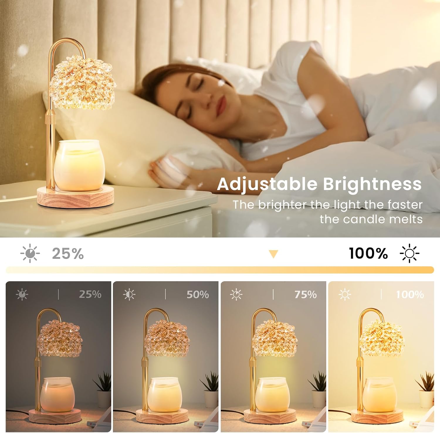 LOFTEK Candle Warmer Lamp with Timer and Adjustable Height