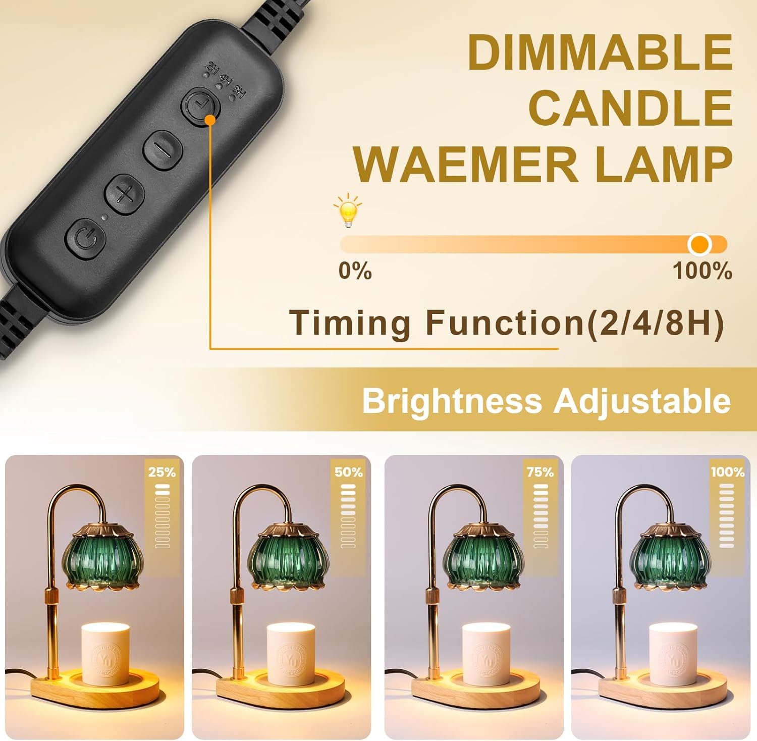 Gr8Gardens Candle Warmer Lamp with Timer and Adjustable Height