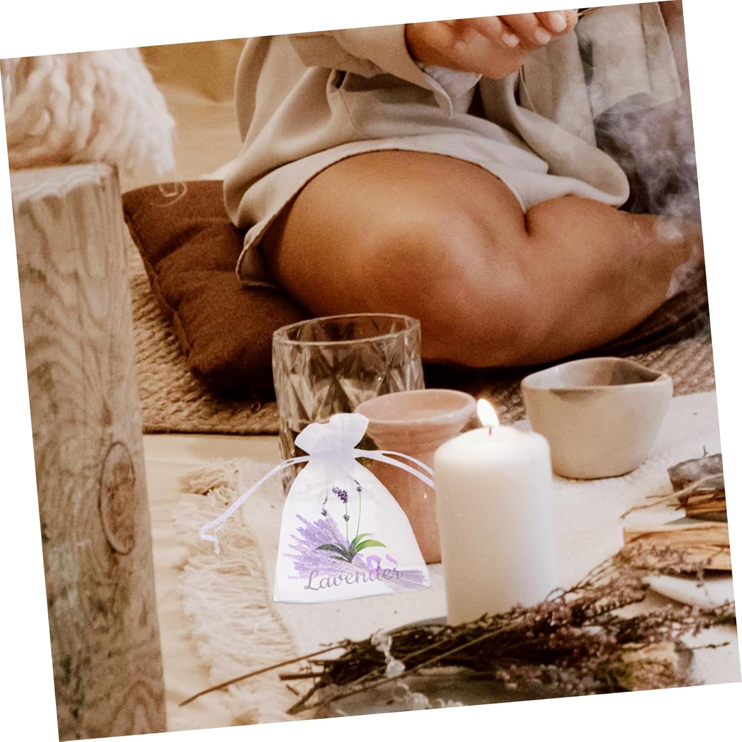 MAGICLULU 20pcs Lavender Sachet Bags Empty Fragrance Pouches for Herbs Spices and DIY Crafts