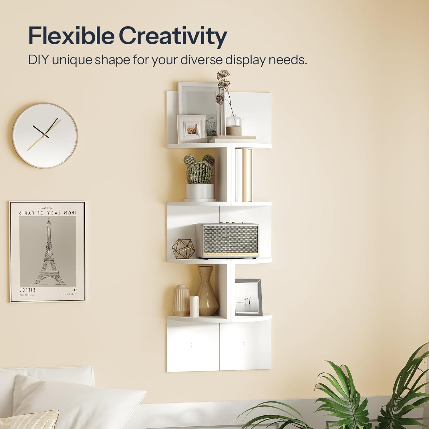 HOOBRO 4-Tier Floating Corner Shelves Set of 2