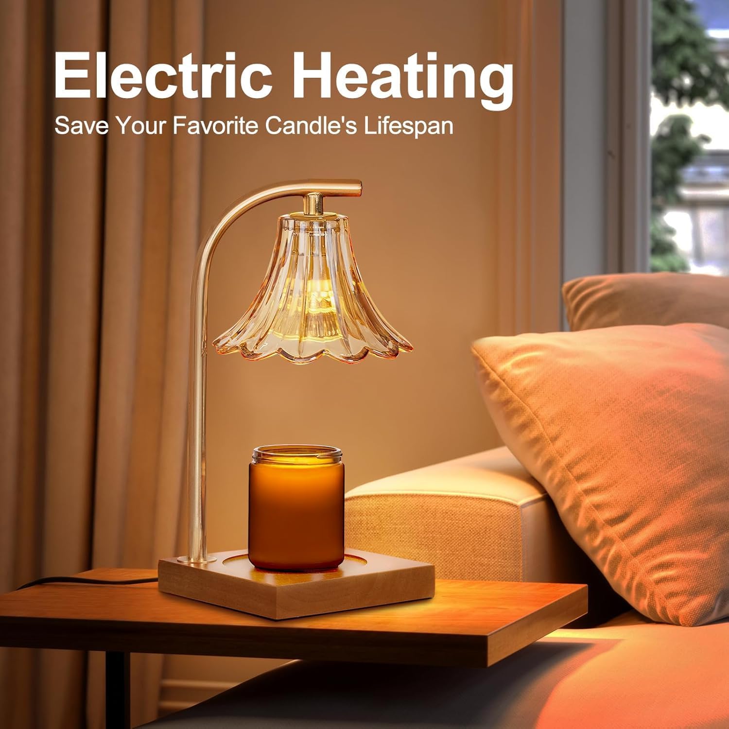 QENLAI Candle Warmer Lamp With Timer 2 4 8h Dimmable Safe Melt Warmers for Scented Wax