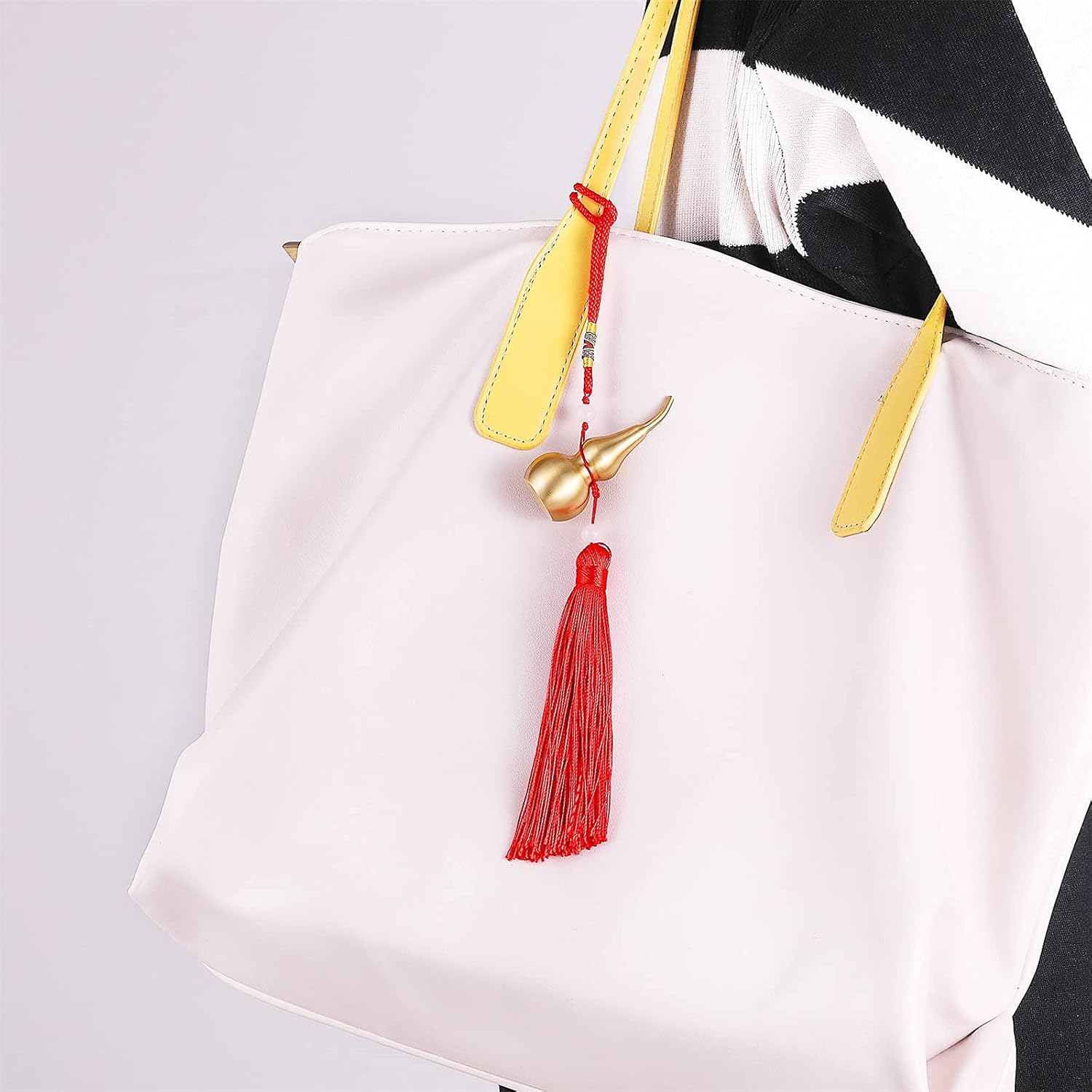 PAKUNDAS Brass Wu Lou Gourd Hanging Decoration with Tassel