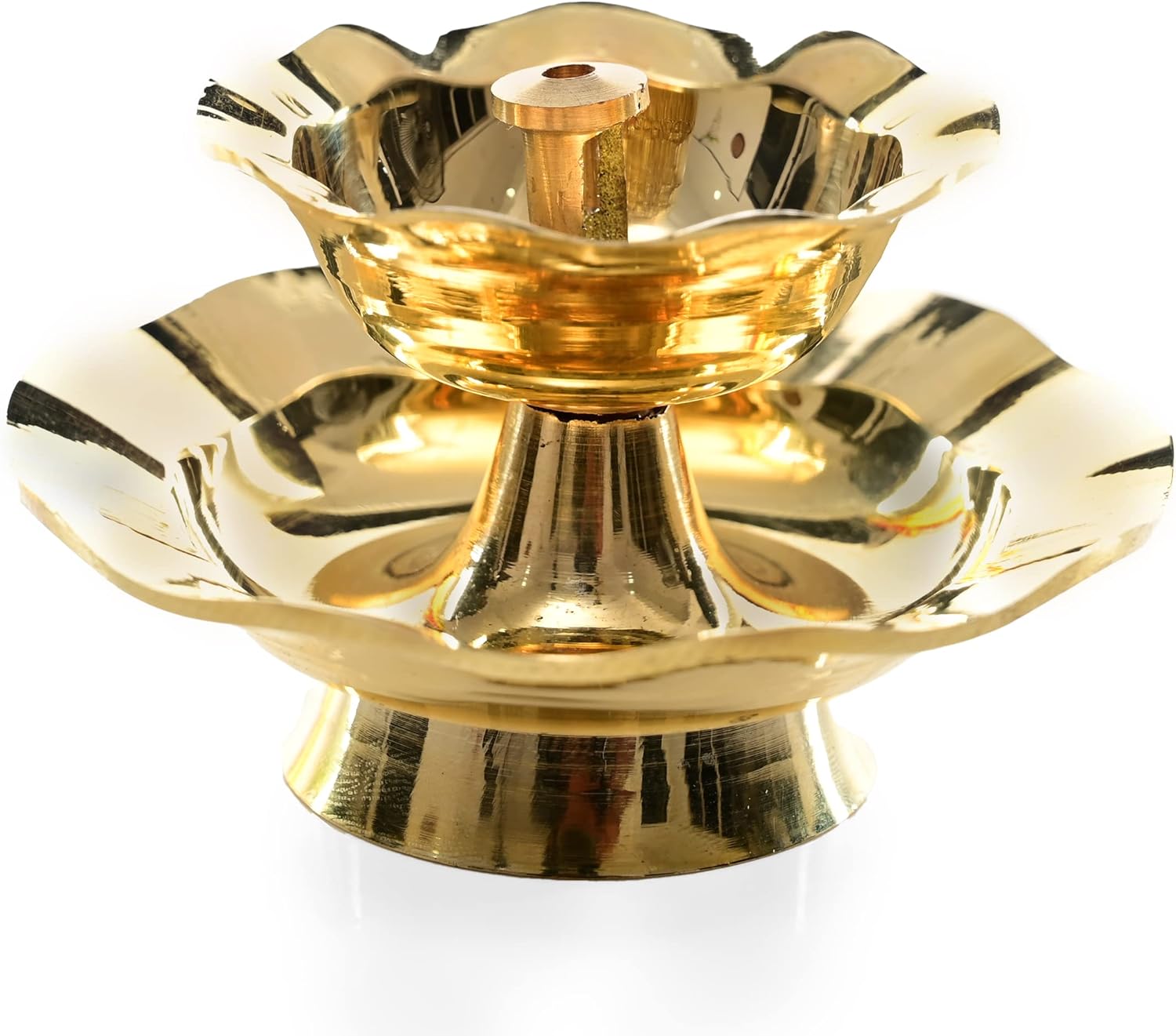 Aditri Creation Small Lotus Brass Oil Lamp 3 Inches