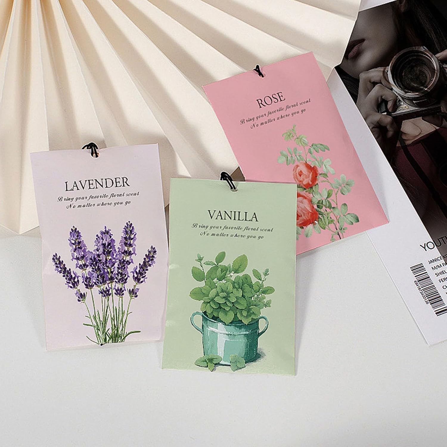 AOIROE Scented Bags - Long Lasting Vanilla Fragrance Sachets for Drawer Closet Car Shoe Storage