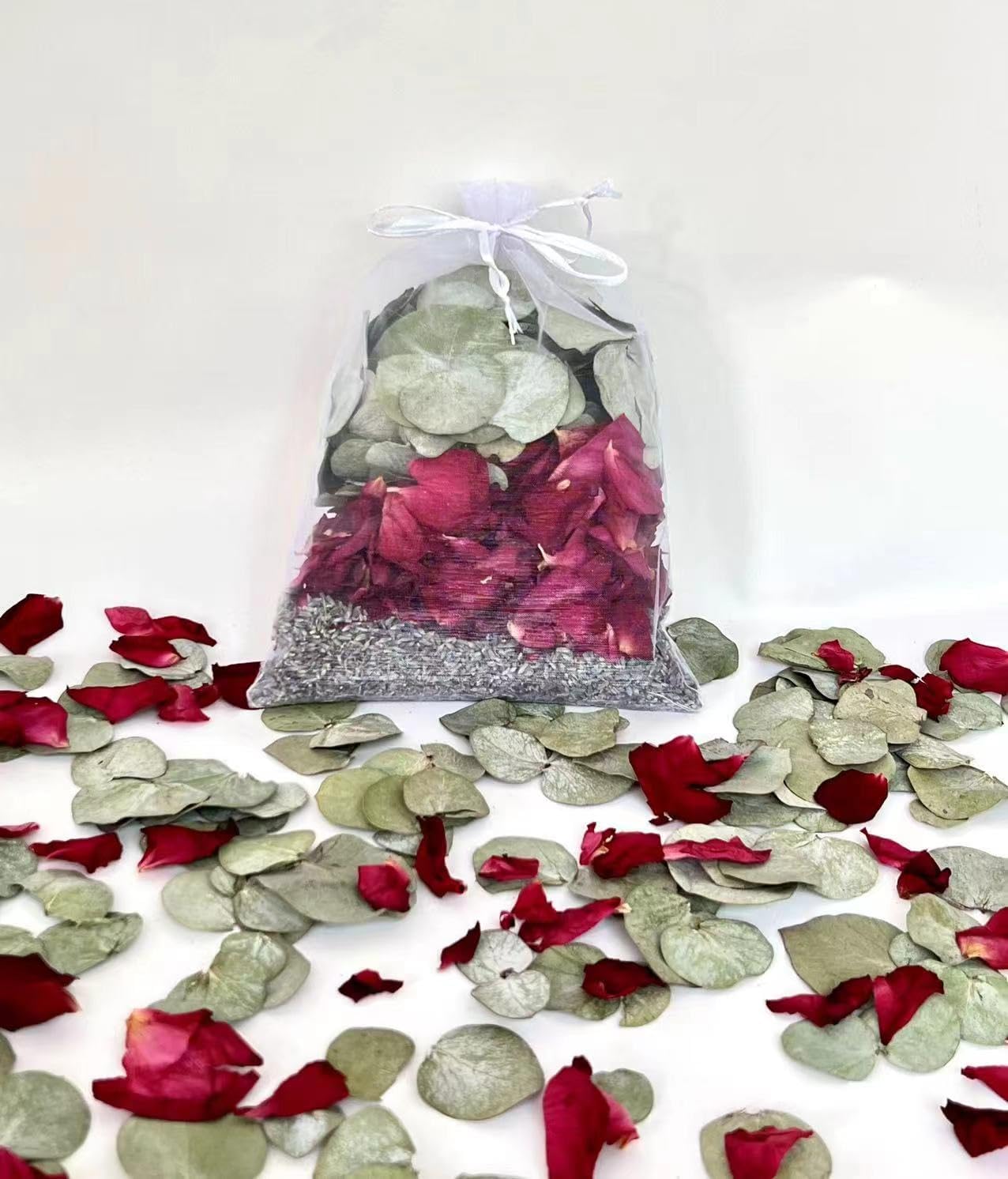 Eucalyptus Lavender Roses Bath Sachets 65g Natural Dried Herbs for Relaxation