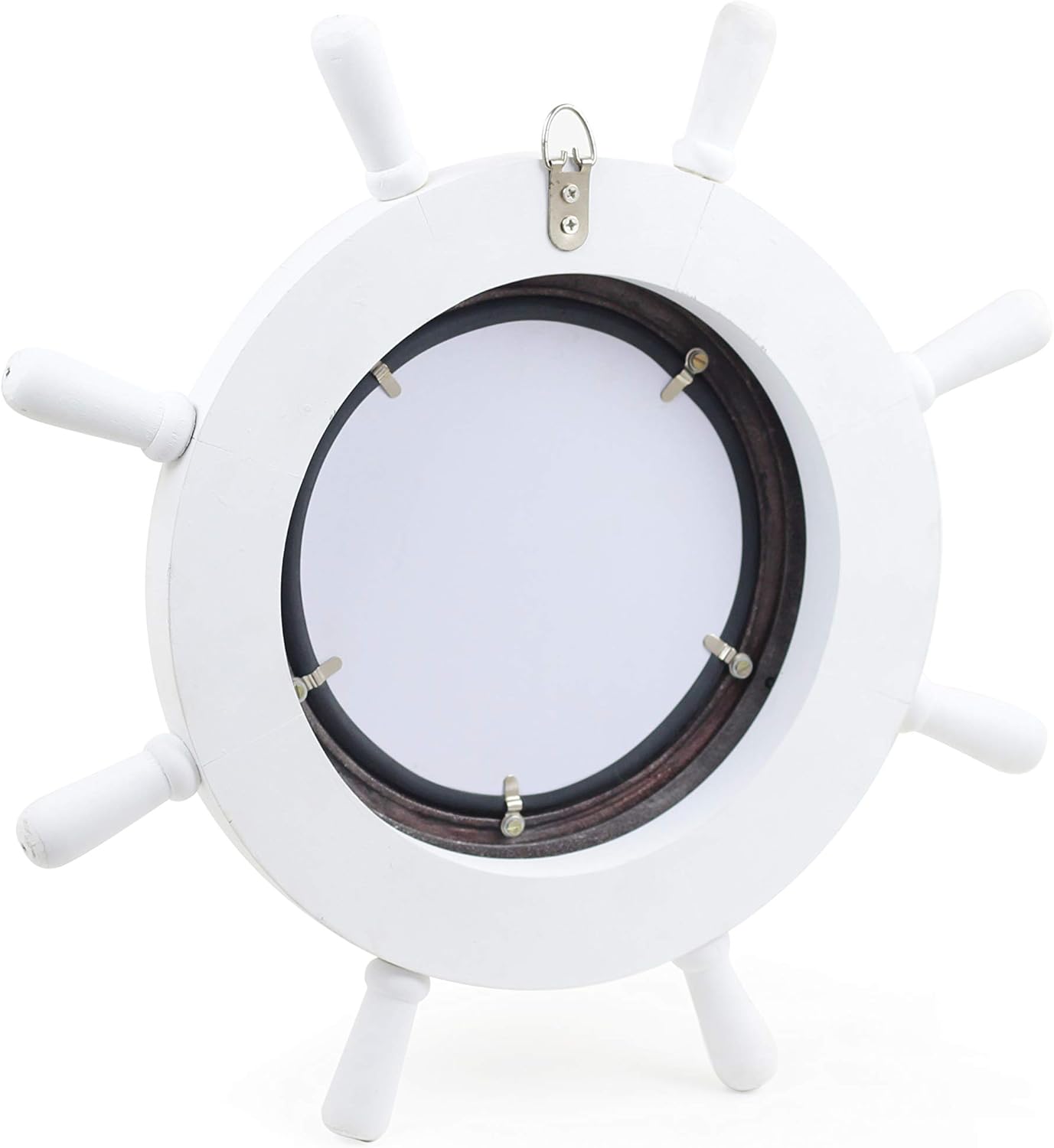 Classic White Nautical Ship Wheel Wall Decor 16 Inches