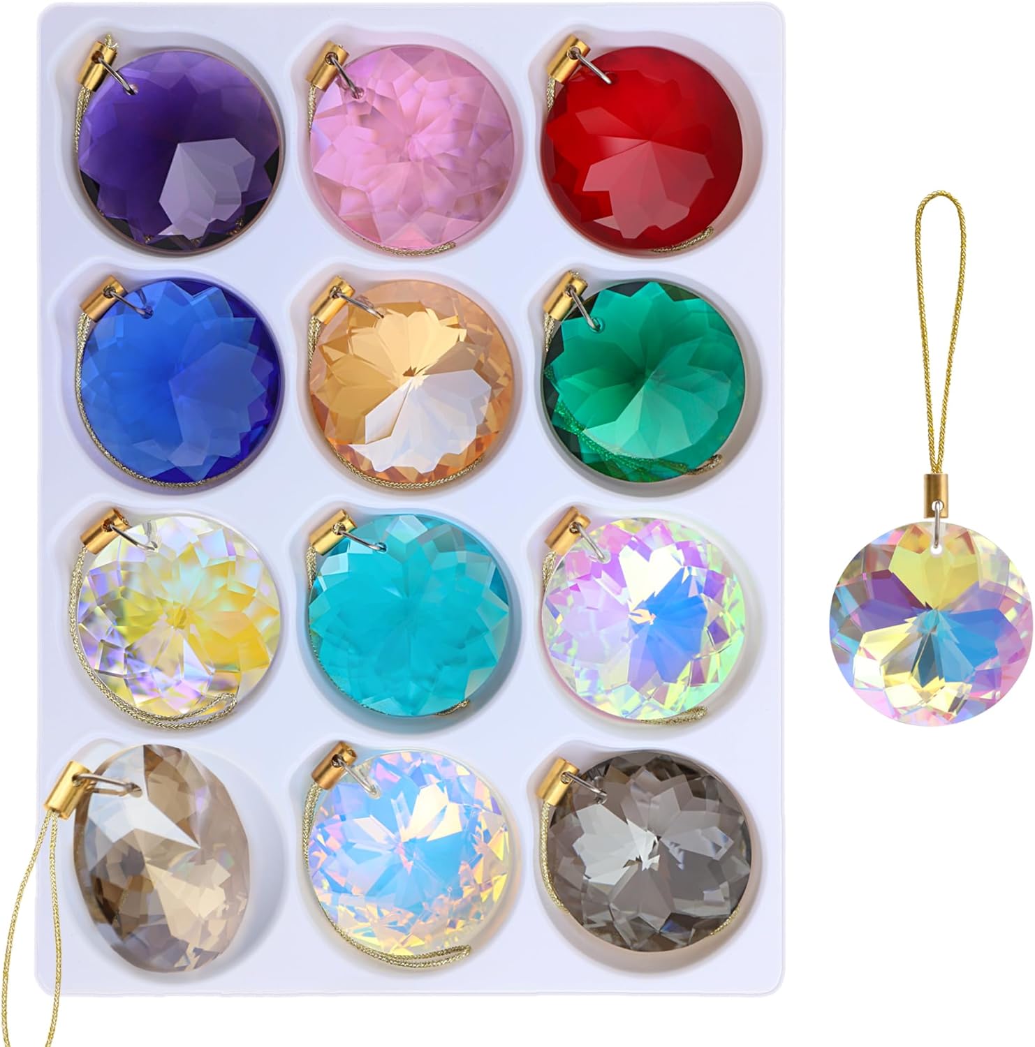 12 Pcs Crystal Glass Christmas Balls Ornaments