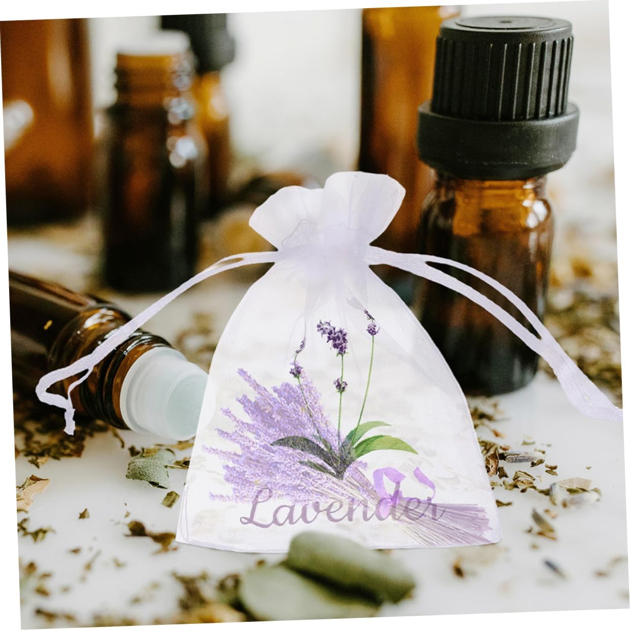 50pcs Lavender Sachet Drawstring Bags for Closet Storage