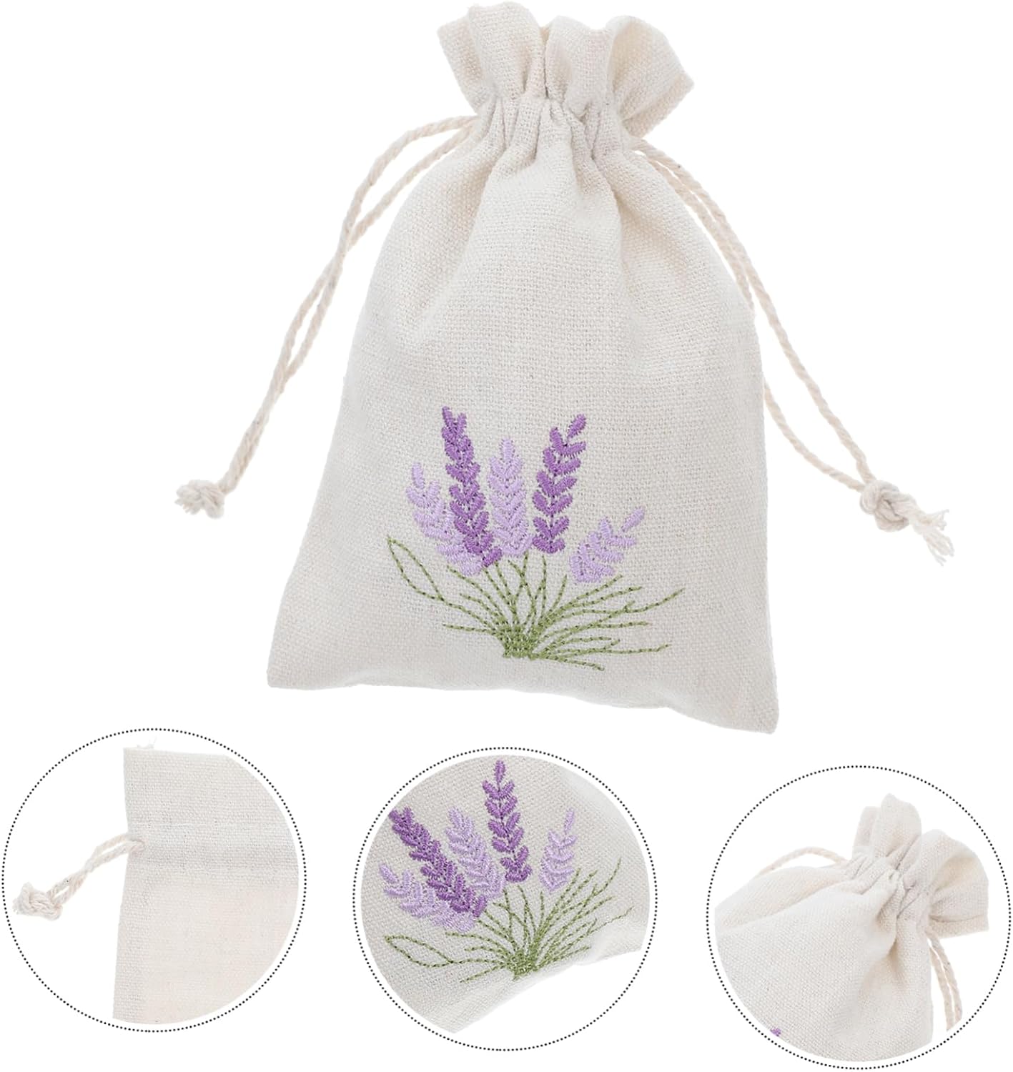 Cabilock 10pcs Lavender Muslin Scented Sachet Bags with Drawstring
