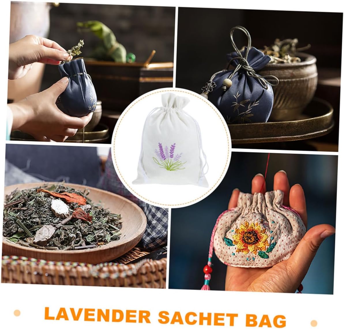 Lavender Sachet Bag Reusable Drawstring Muslin Wedding Favor