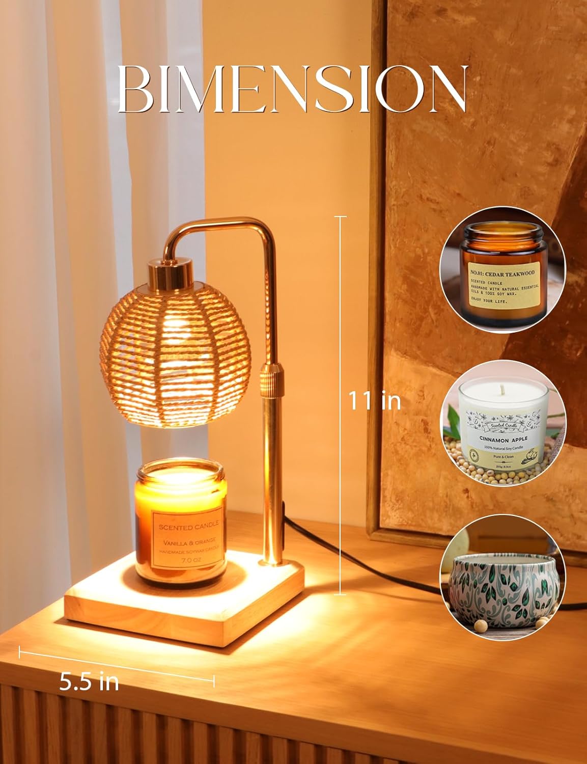 Yohonk Candle Warmer Lamp with Timer and Dimmer