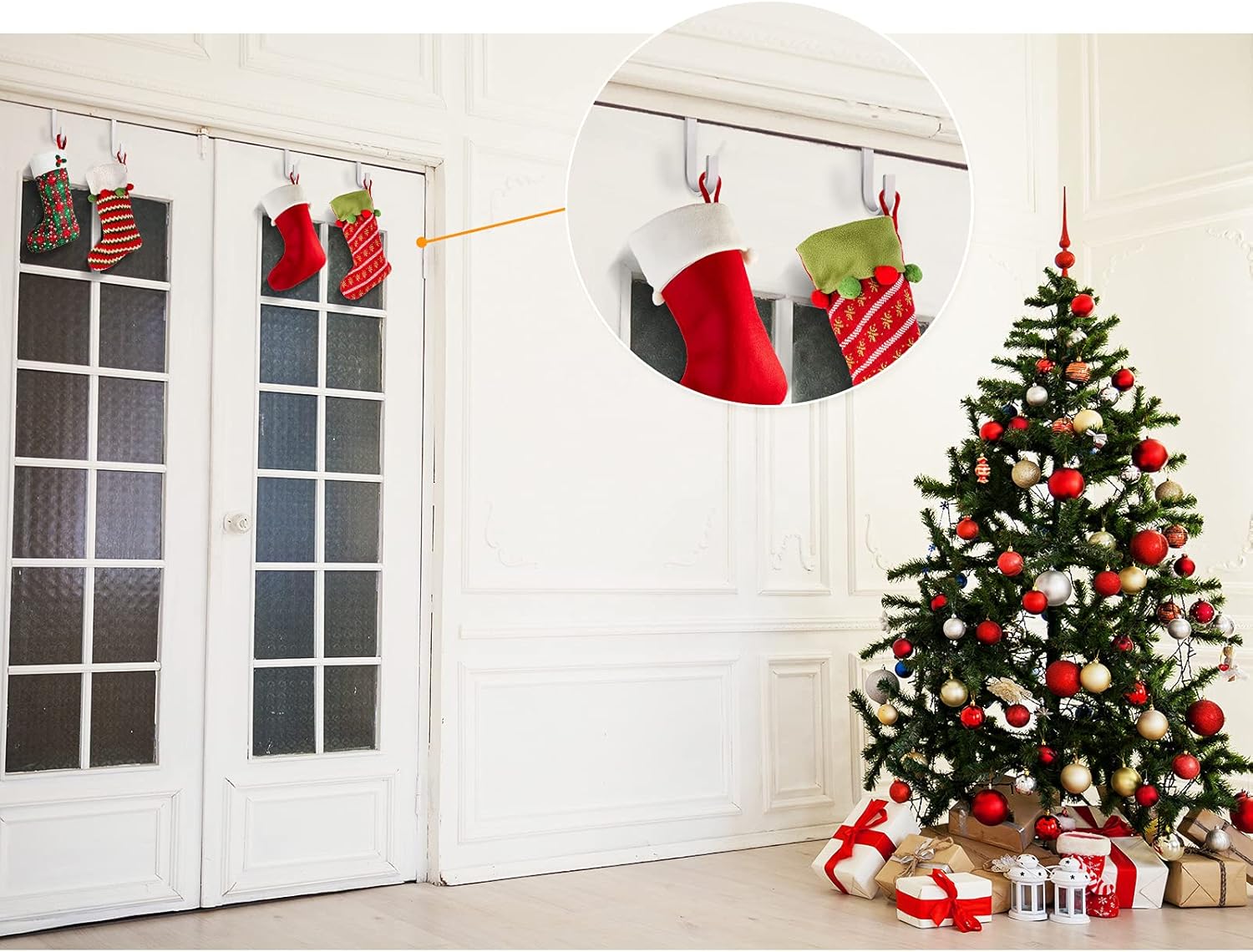Hotop 16 Piece Christmas Wreath Hanger Hooks Over Door