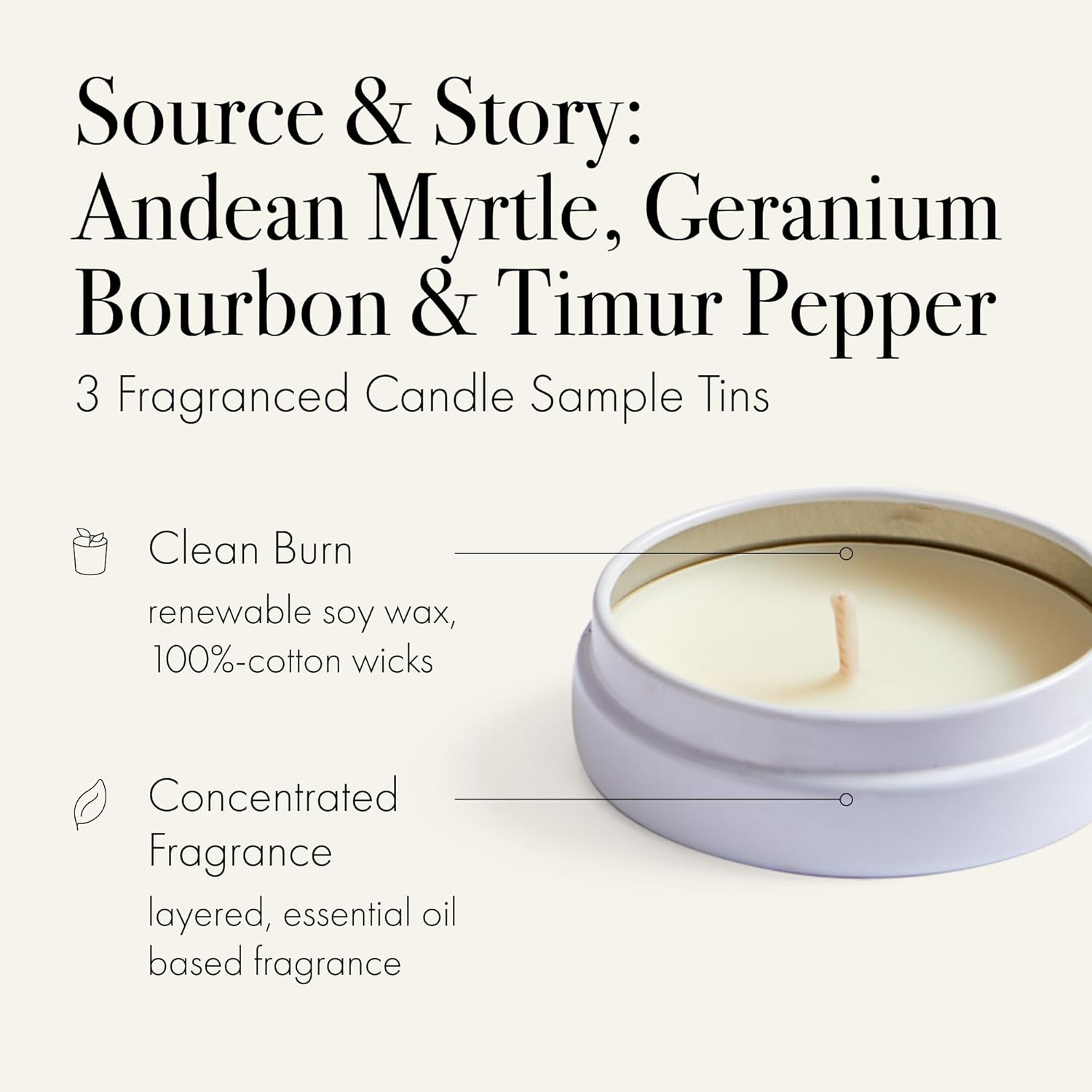 Discovery Trio Candle Samples - 3 Fragrance Scents 4-Hour Burn Time