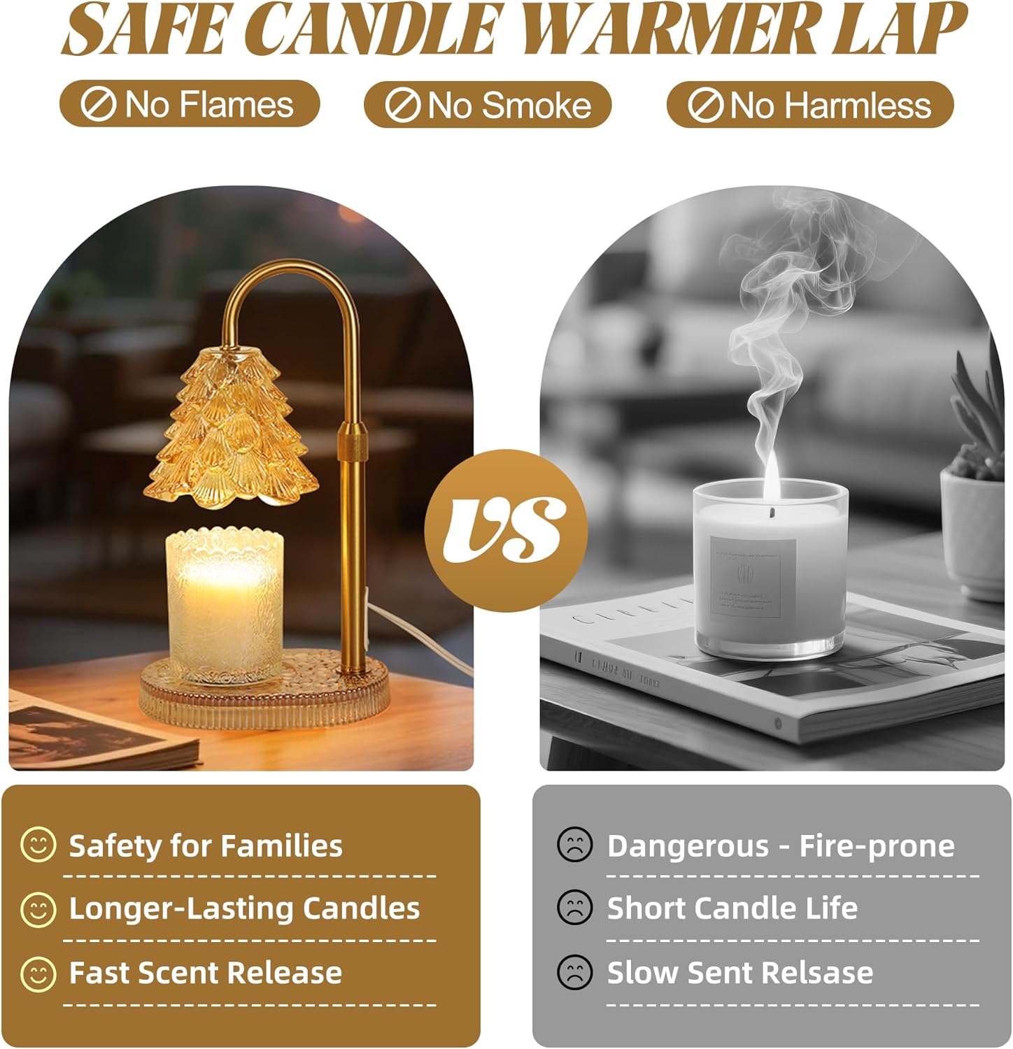 Tree-Shaped Candle Warmer Lamp with Timer and Dimmer