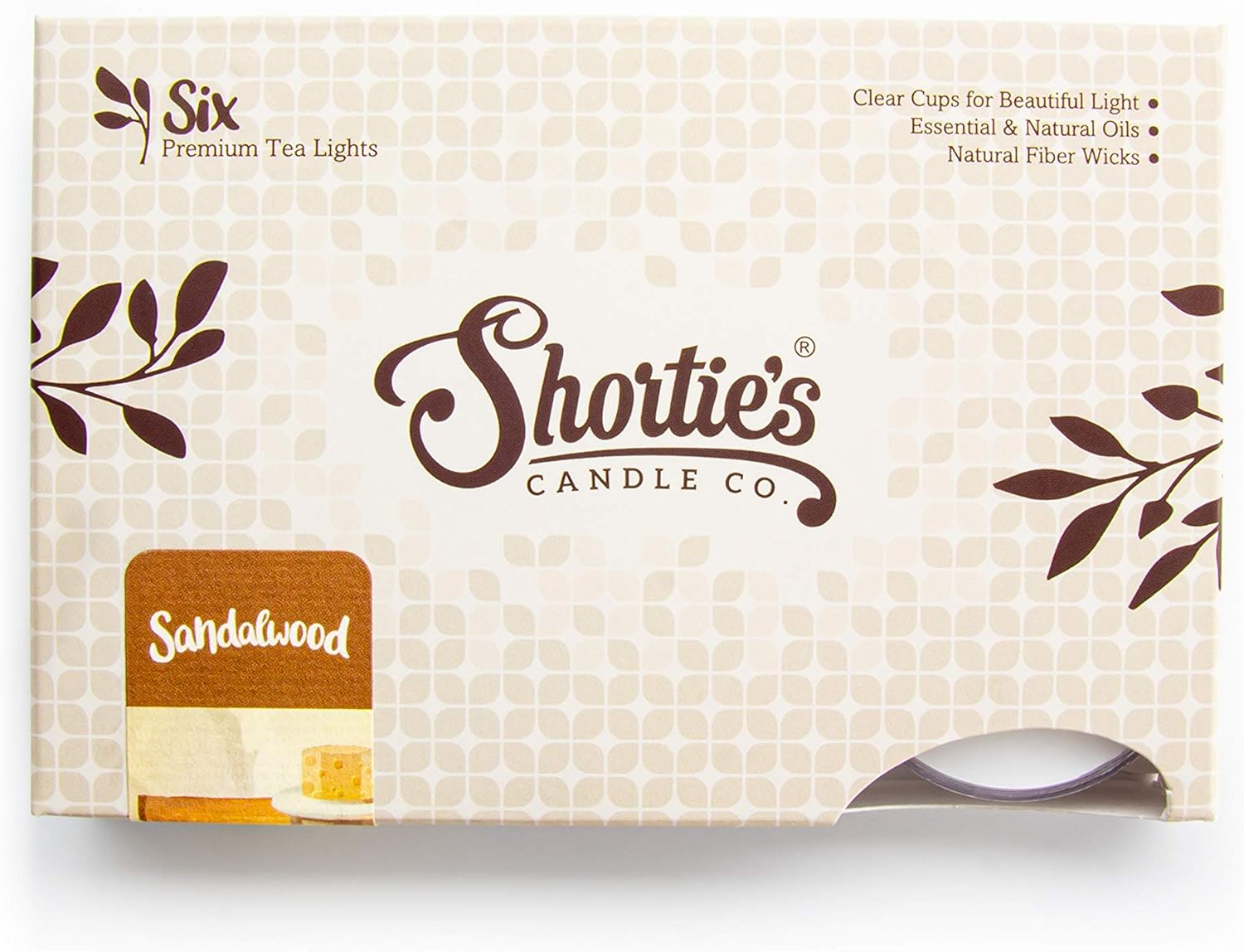 Pure Sandalwood Tealight Candles - 6 Pack Made in USA