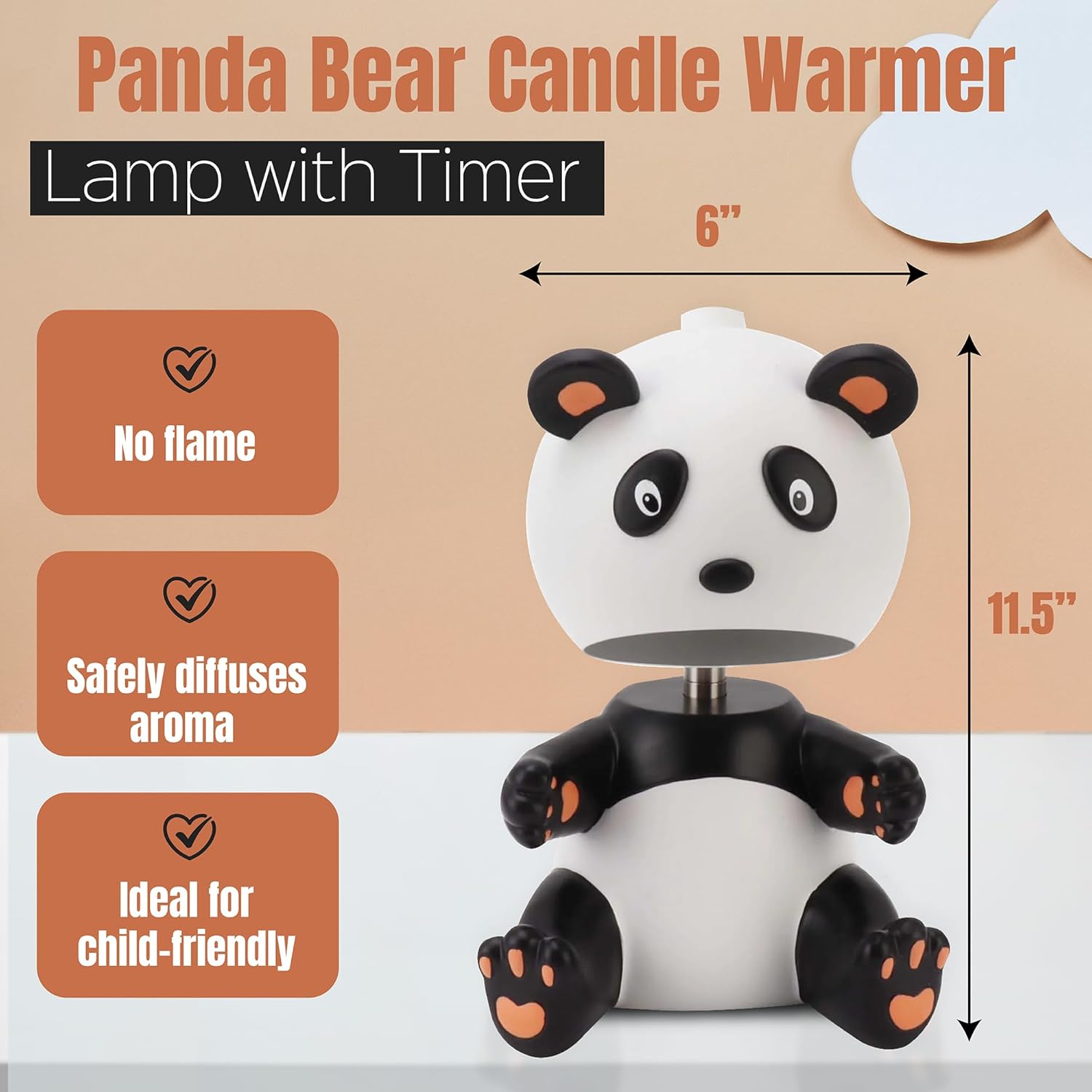 XoooX Panda Bear Candle Warmer Lamp with Timer