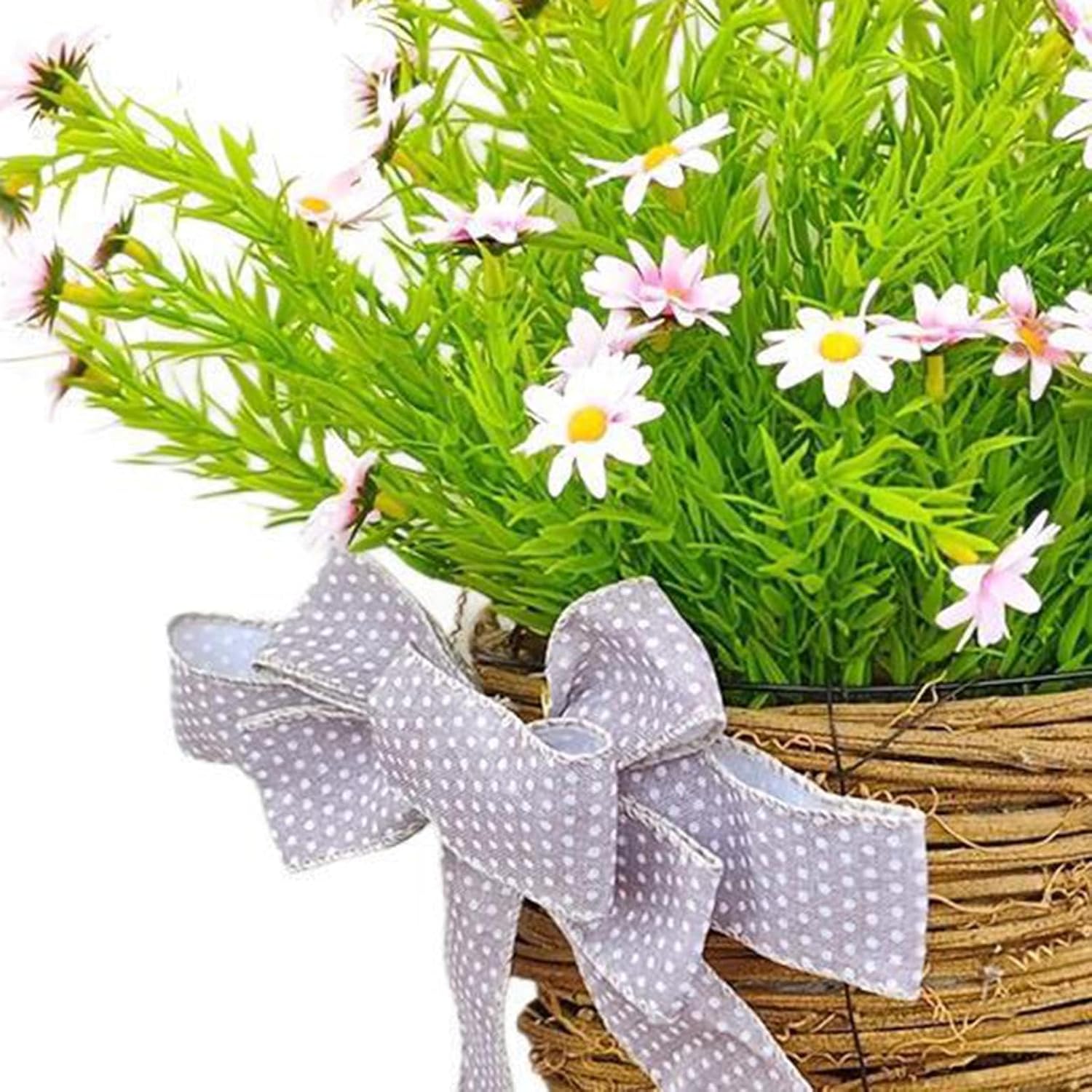 Spring Wreath Hanging Basket for Front Door Decor