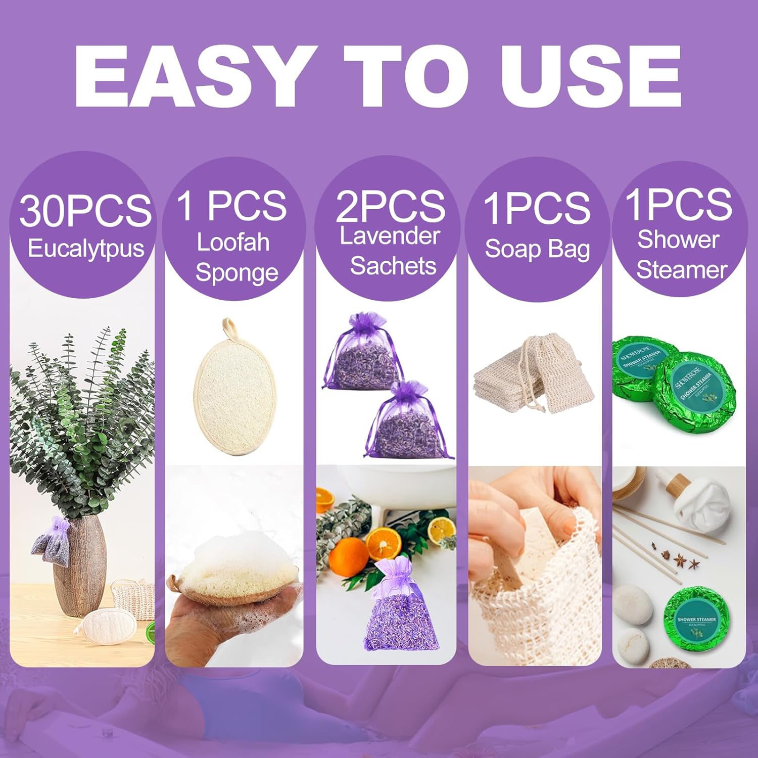 35 Pcs Dried Eucalyptus Lavender Sachets Set