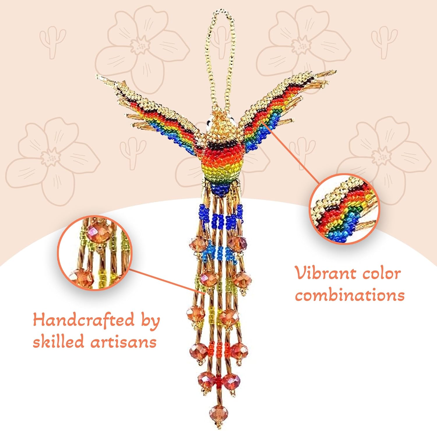 Mia Jewel Shop Gold Rainbow Hummingbird Hanging Ornament