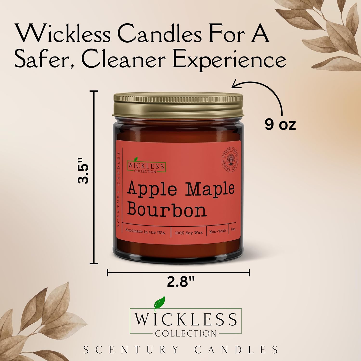 Scentury Wickless Candles for Candle Warmer Lamp White Oak Vanilla Clear