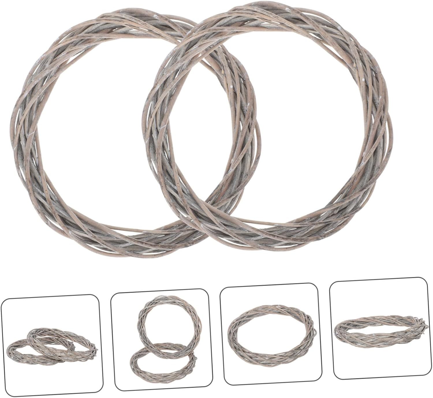 2pcs Woven Rattan Christmas Wreaths for Wall and Door Decor