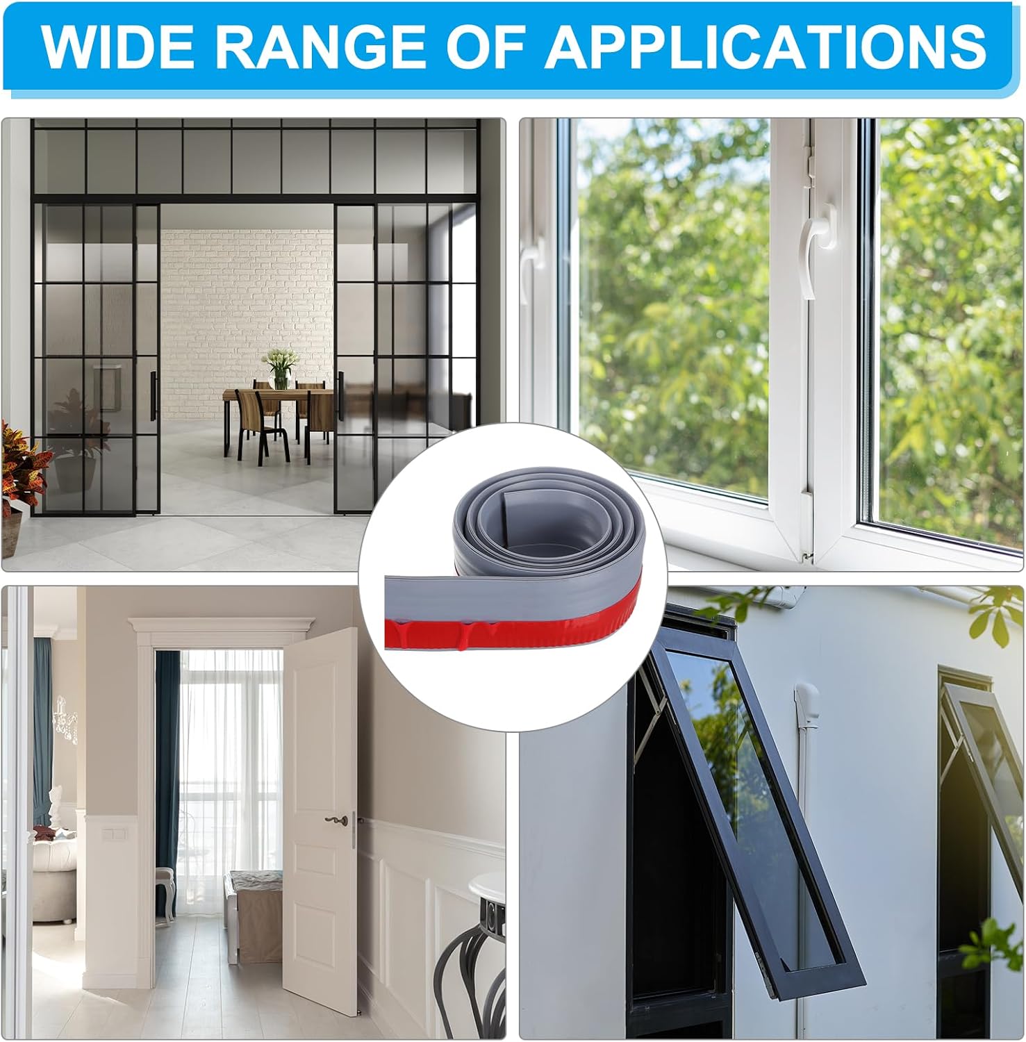 PATIKIL Door Draft Stopper 33FT Gray Silicone Weather Stripping Seal