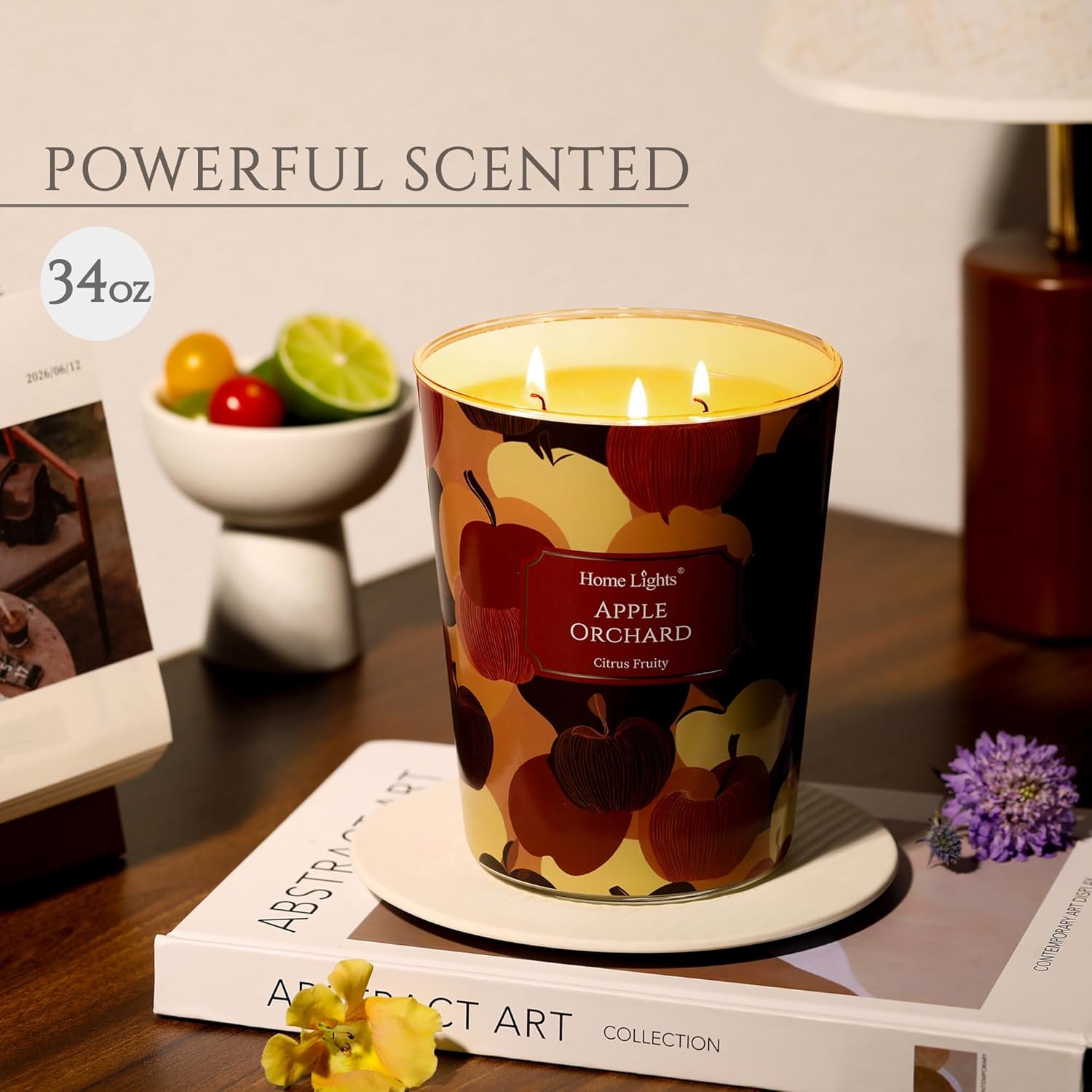 HomeLights Large Jar Candle 3 Wick Long Lasting Scented Candles