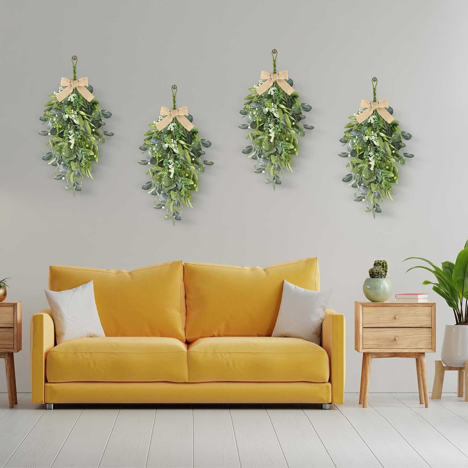 Eucalyptus Wreath Front Door 4 Pack Farmhouse Decor