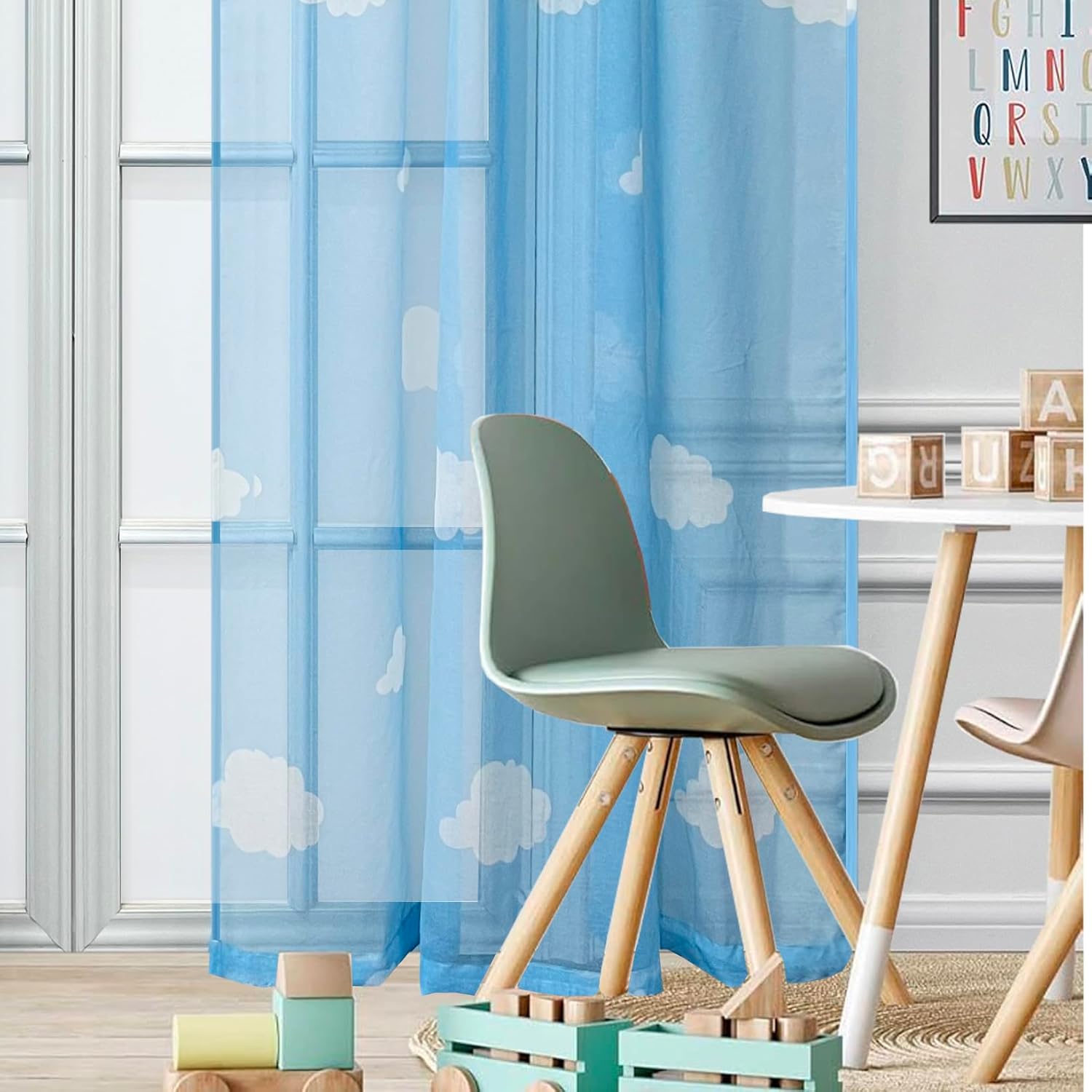 WINYY Sheer Curtain Panel for Kids Room
