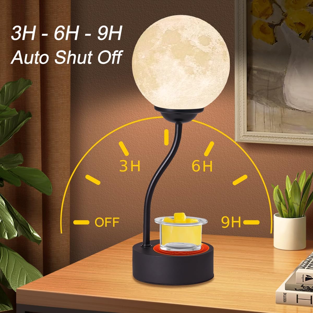 Candle Warmer Lamp with 7 Colors Moon Lamp Timer Controlled Energy Efficient Aesthetic Decor Gift for Mom