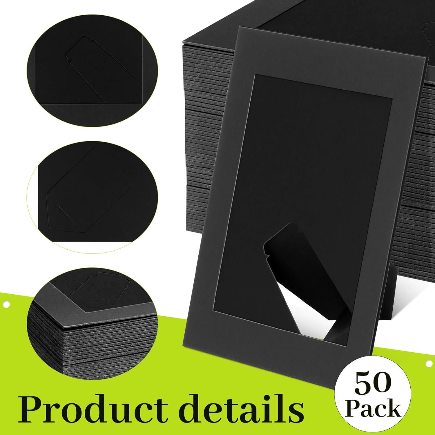 50 Pack Black Cardboard Picture Frames 4x6 Inches