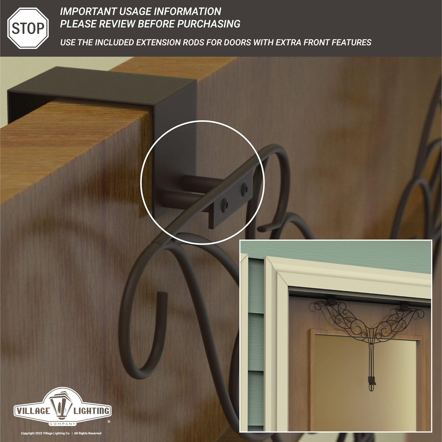 Front Door Wreath Hanger - Antler Design