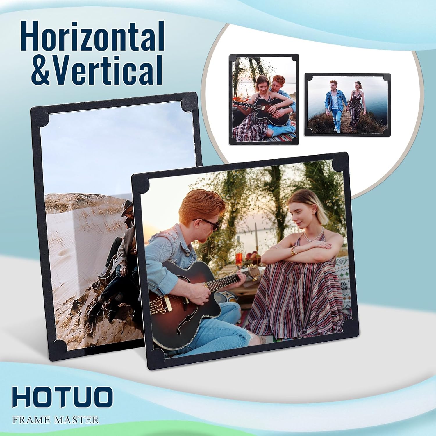 Black Paper Frames 5x7 Set of 10 Cardboard Photo Frame with Easel DIY Crafts