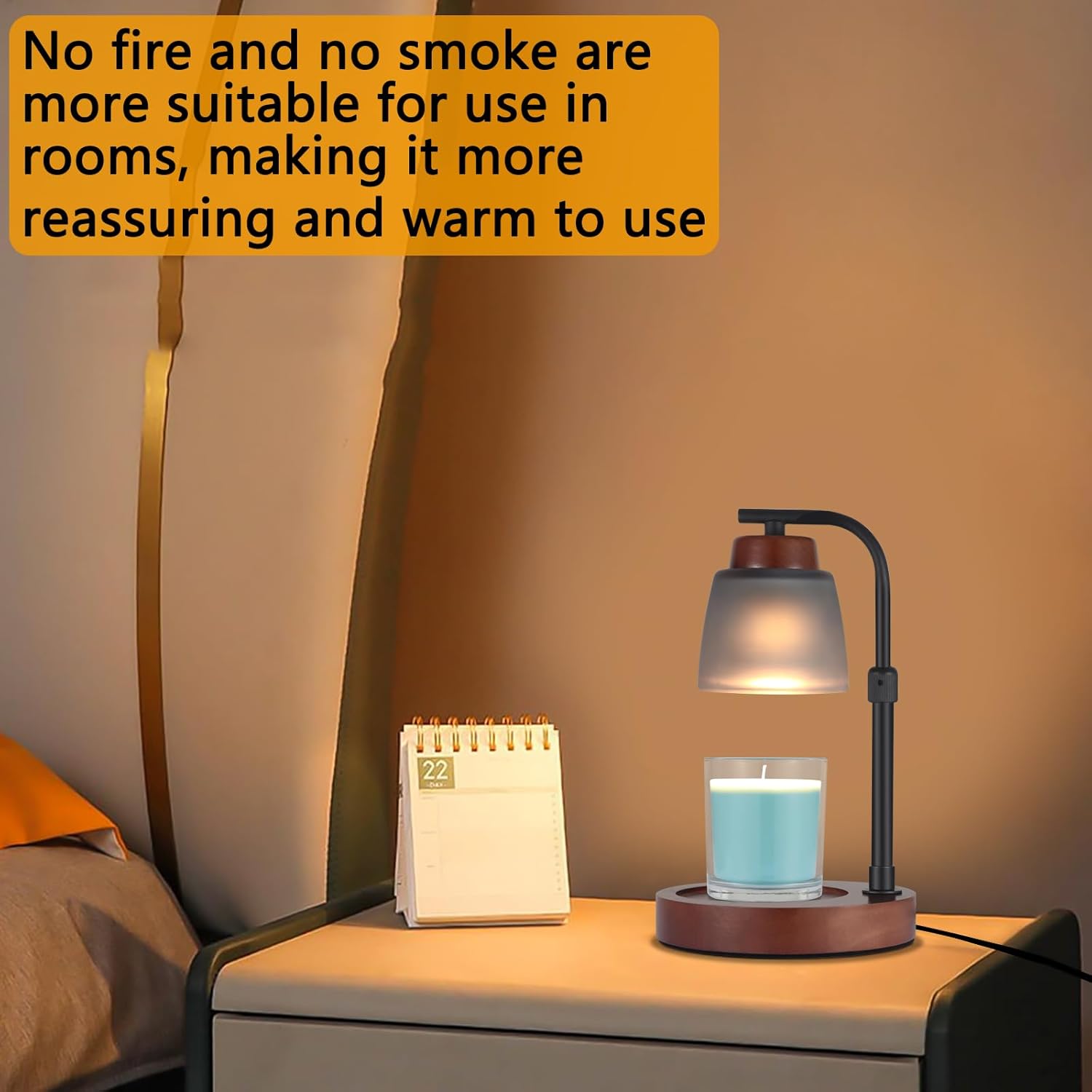 Dimmable Candle Lamp Warmer with Adjustable Height for Jar Candles