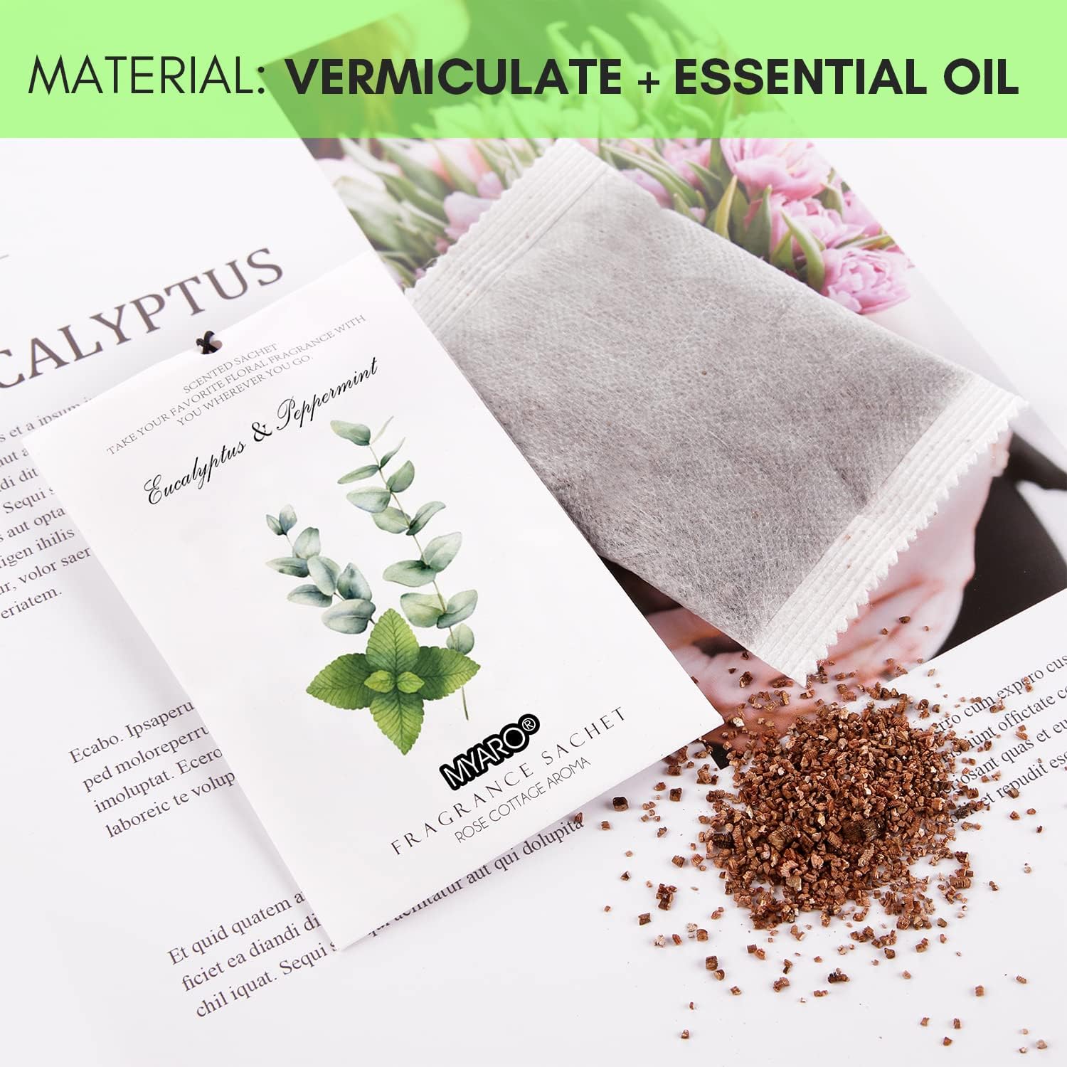 MYARO 12 Pcs Scented Sachets 6 Fresh Scents