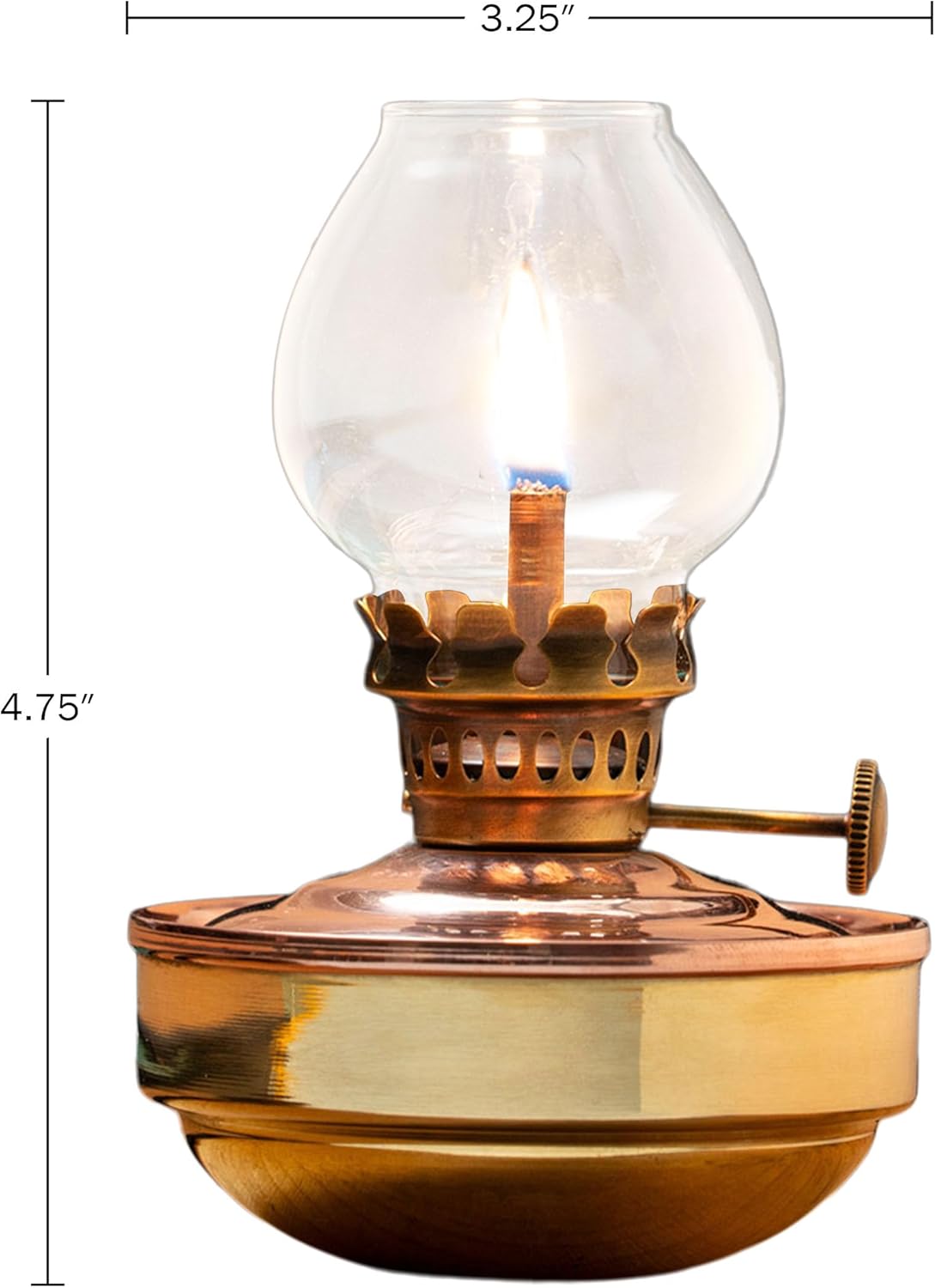 Vintage Oil Lamp - 475 Inch Nautical Brass Copper Decor