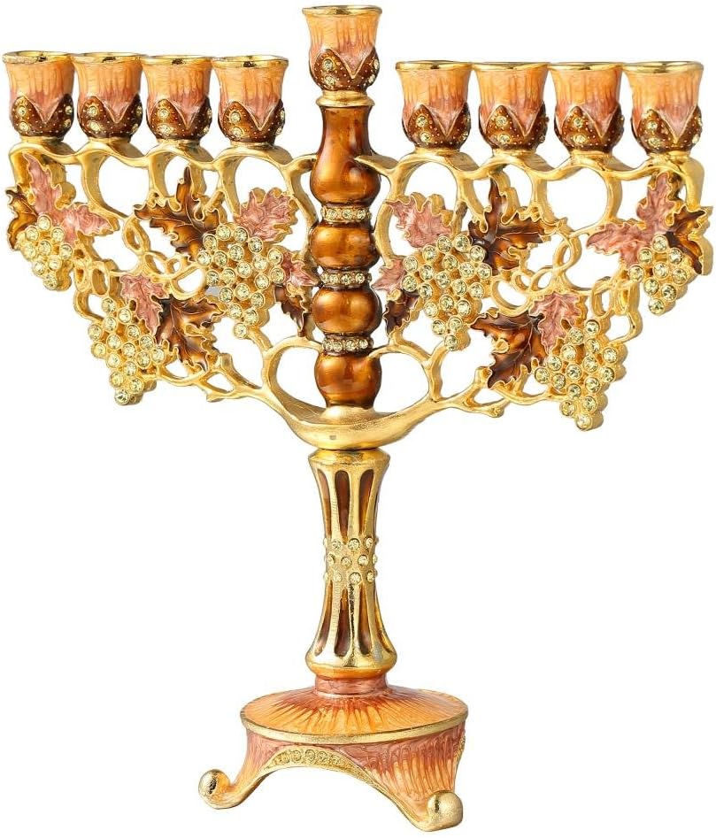 Matashi 725 Inch Tall Hand Painted Enamel Menorah