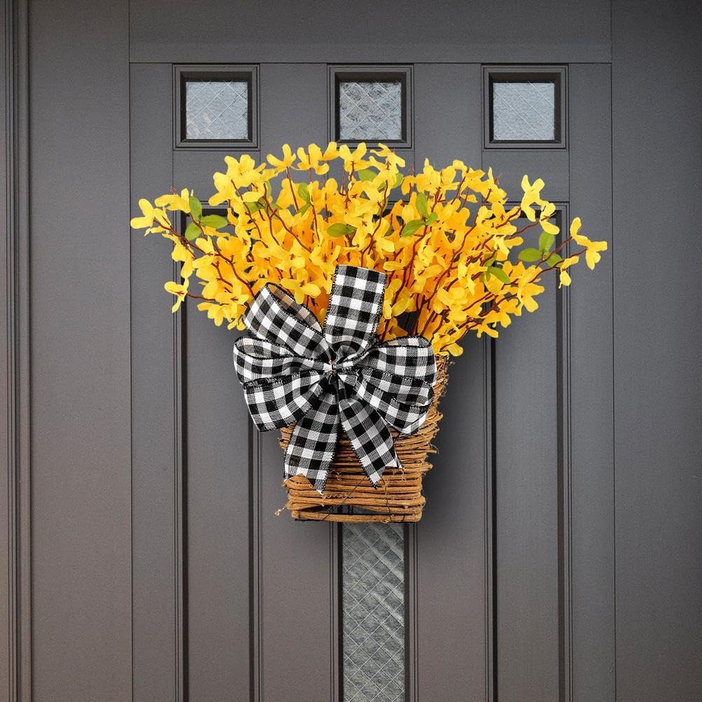2025 Cream Hydrangea Door Hanger Basket Wreath