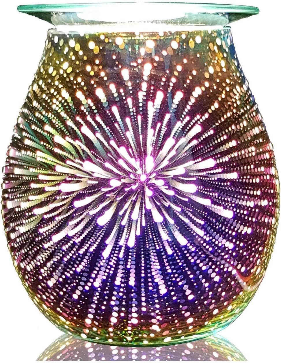 Makimoo 3D Firework Design Oil Lamp with Night Light