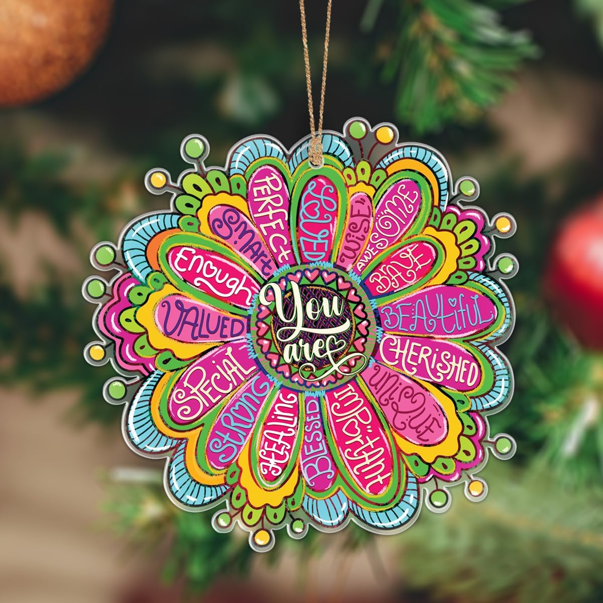 Trippy Art Hanging Decorations Clear Acrylic with Bible Quotes