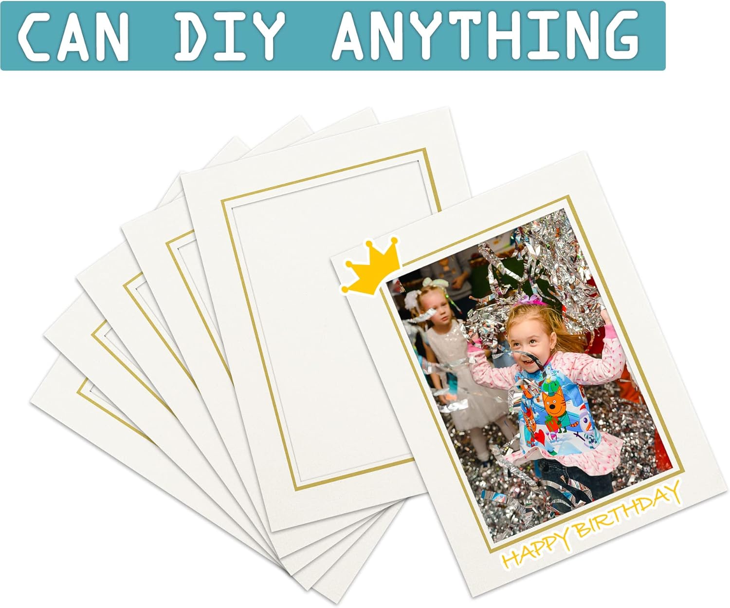Golden State Art 25 Pack 5x7 Photo Frame Cards with Easel