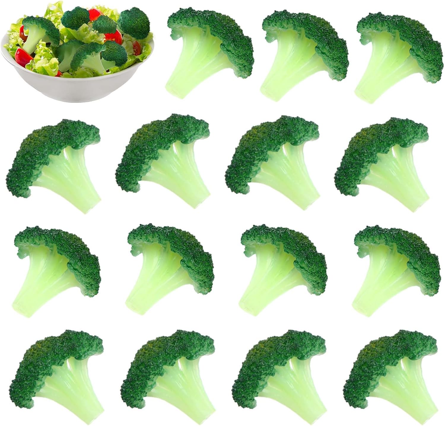 Giegxin 15 Pcs Realistic Fake Broccoli Decor