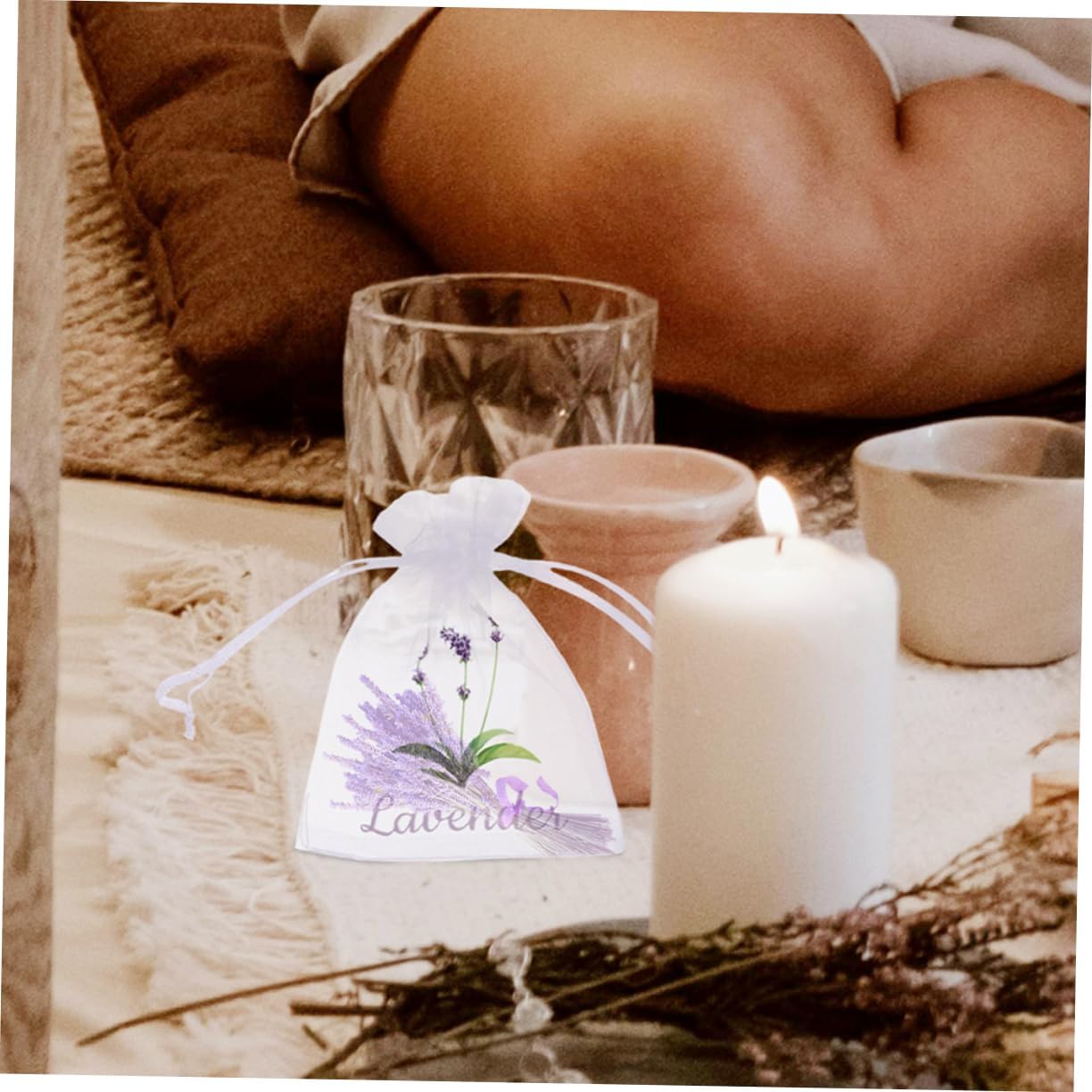 MAGICLULU 50pcs Lavender Sachet Bags Breathable Mesh Storage Pouches