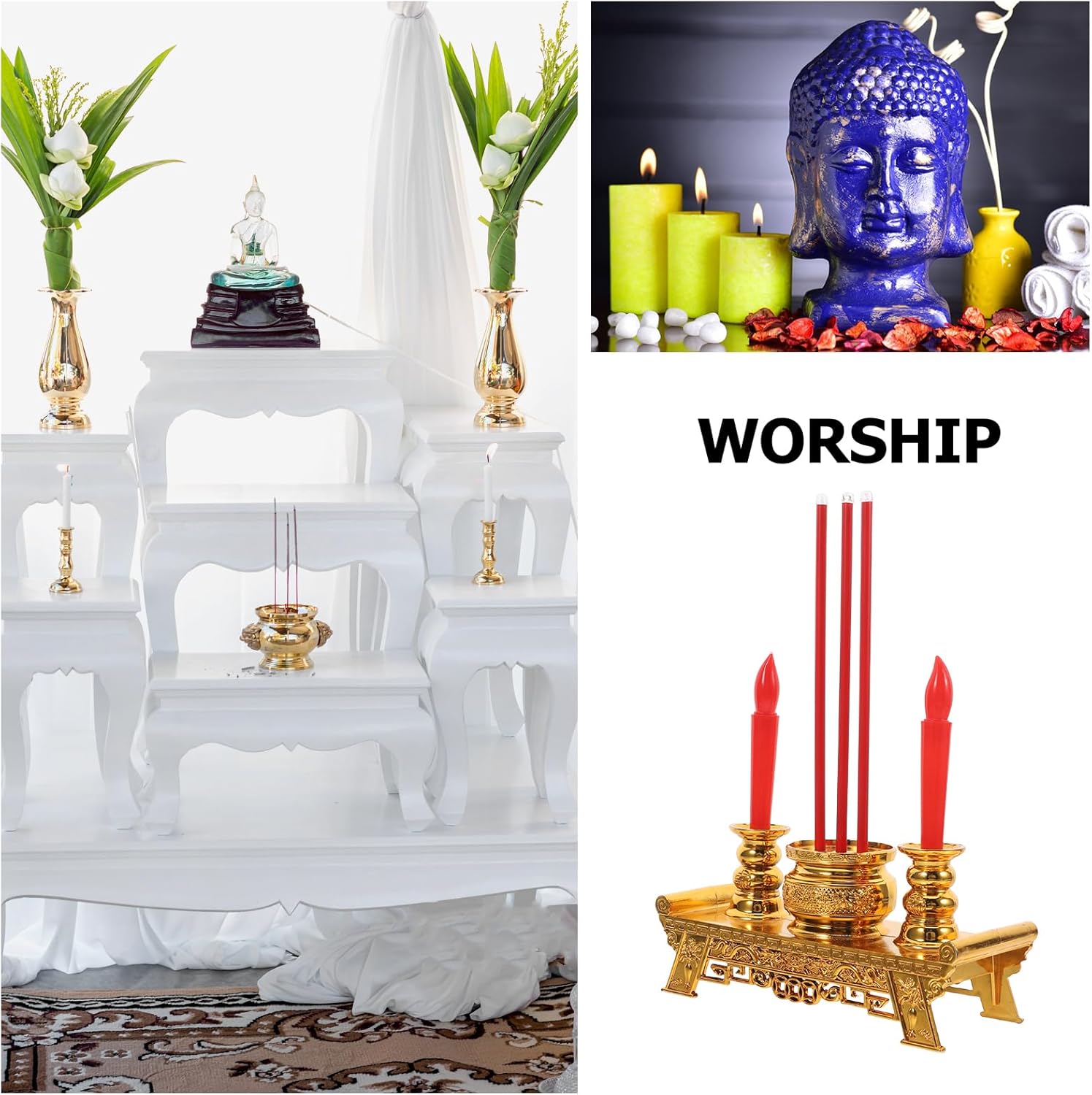 Uonlytech Chinese Style LED Candle Lamp for Meditation and Home Decor