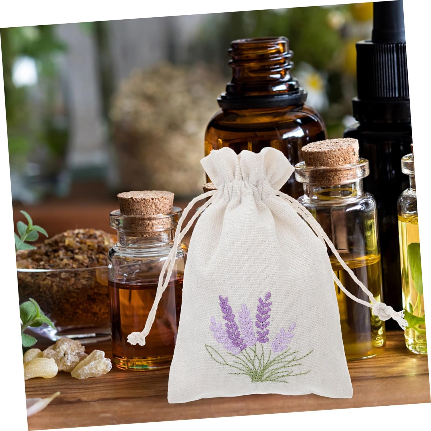 Gatuida 10 Pack Empty Drawstring Sachet Bags Lavender Decorative Packaging Holders