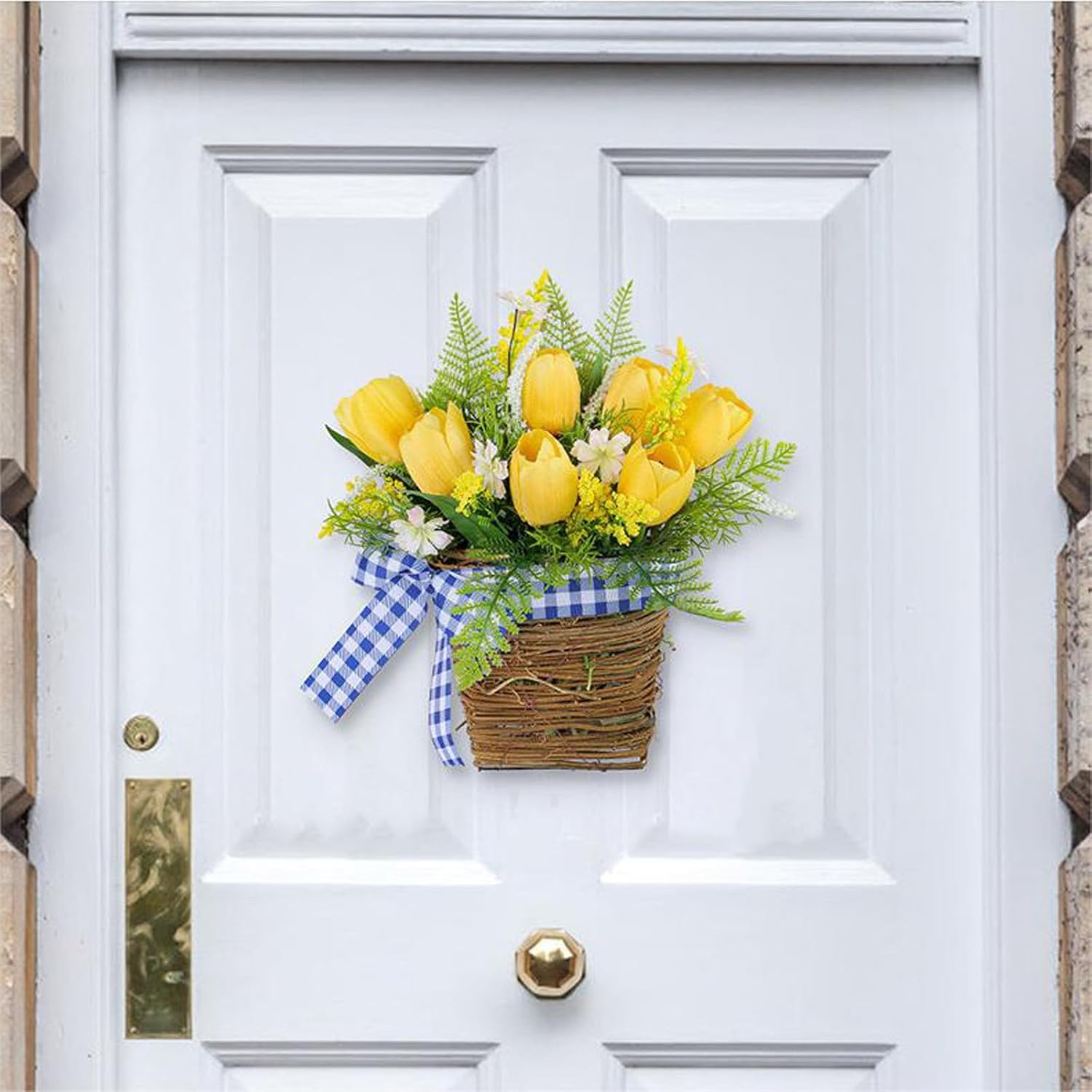 Artificial Hanging Flowers Basket Wreath Decor