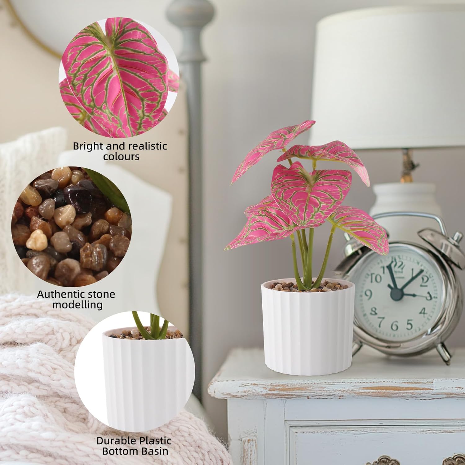 4Pcs Realistic Artificial Plants for Farmhouse Decor