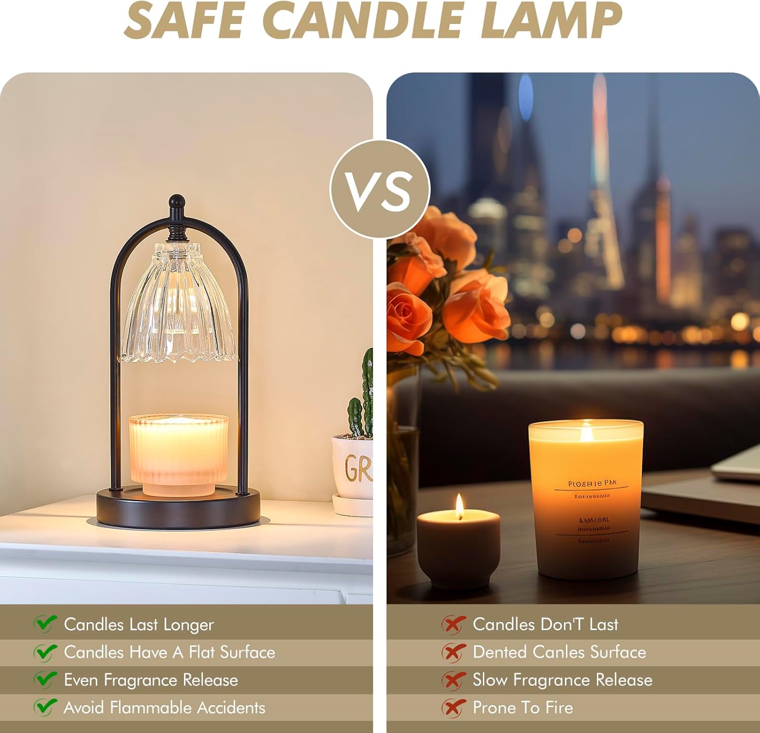 GyroVu Candle Warmer Lamp with Timer and 3-Level Dimming