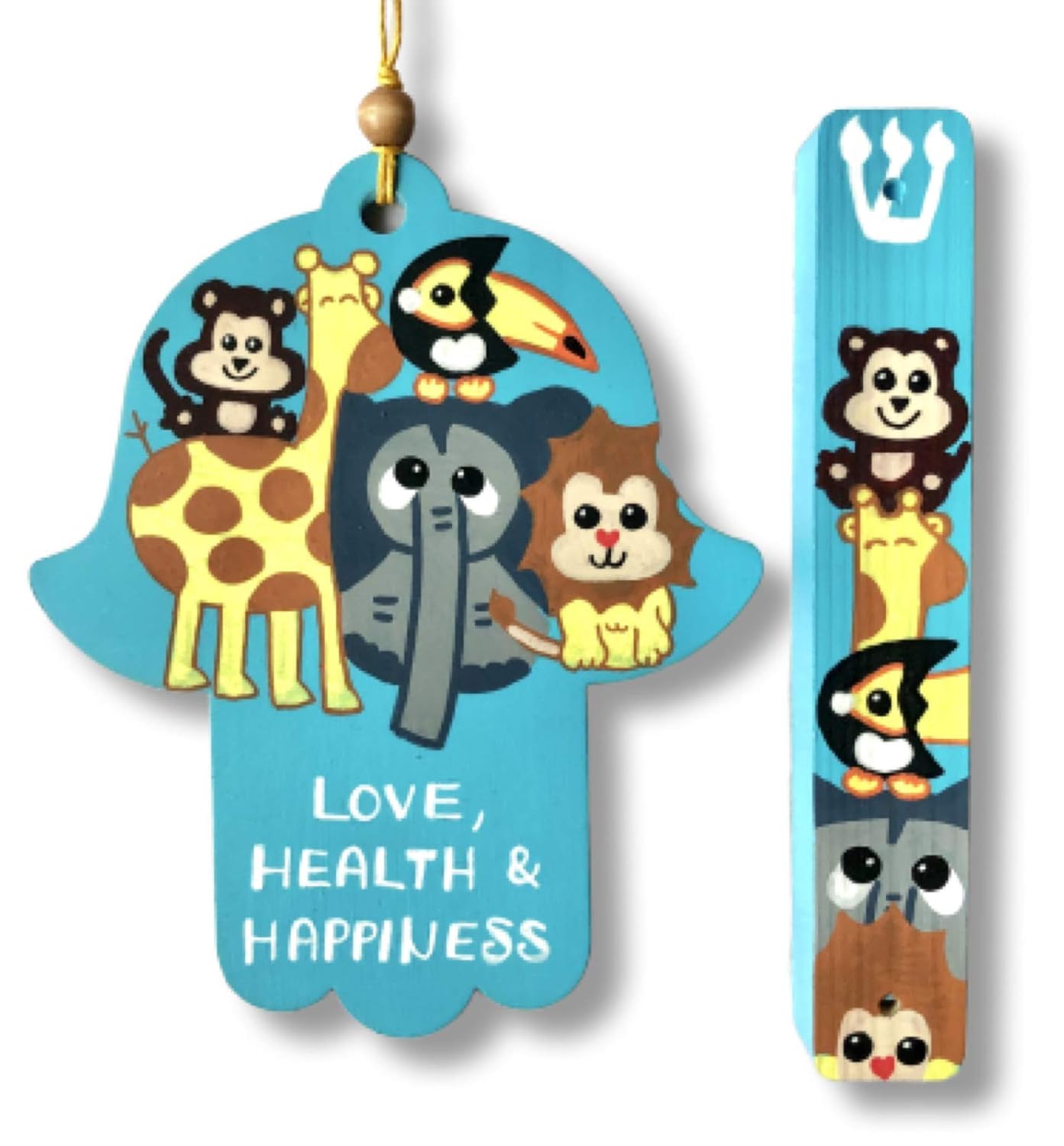 Lea Joelle Hamsa and Mezuzah Gift Set Light Blue