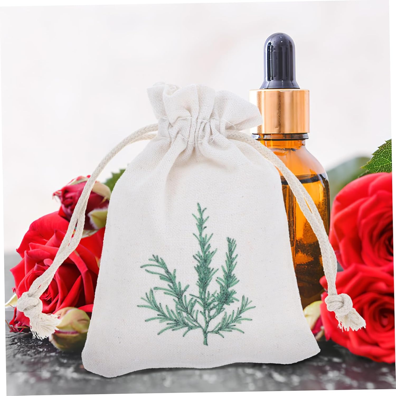 ABOOFAN 10pcs Lavender Sachets Drawstring Burlap Pouches for Home Freshener